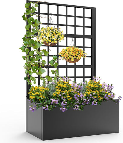 Garden Arch Trellis for Climbing Plants Outdoor - Height: 94.5", Length: 55", Sturdy Metal Garden Arbor with Rust-Proof Coating, Garden Arch for Wedding Decorations and Balloon Arch Stand