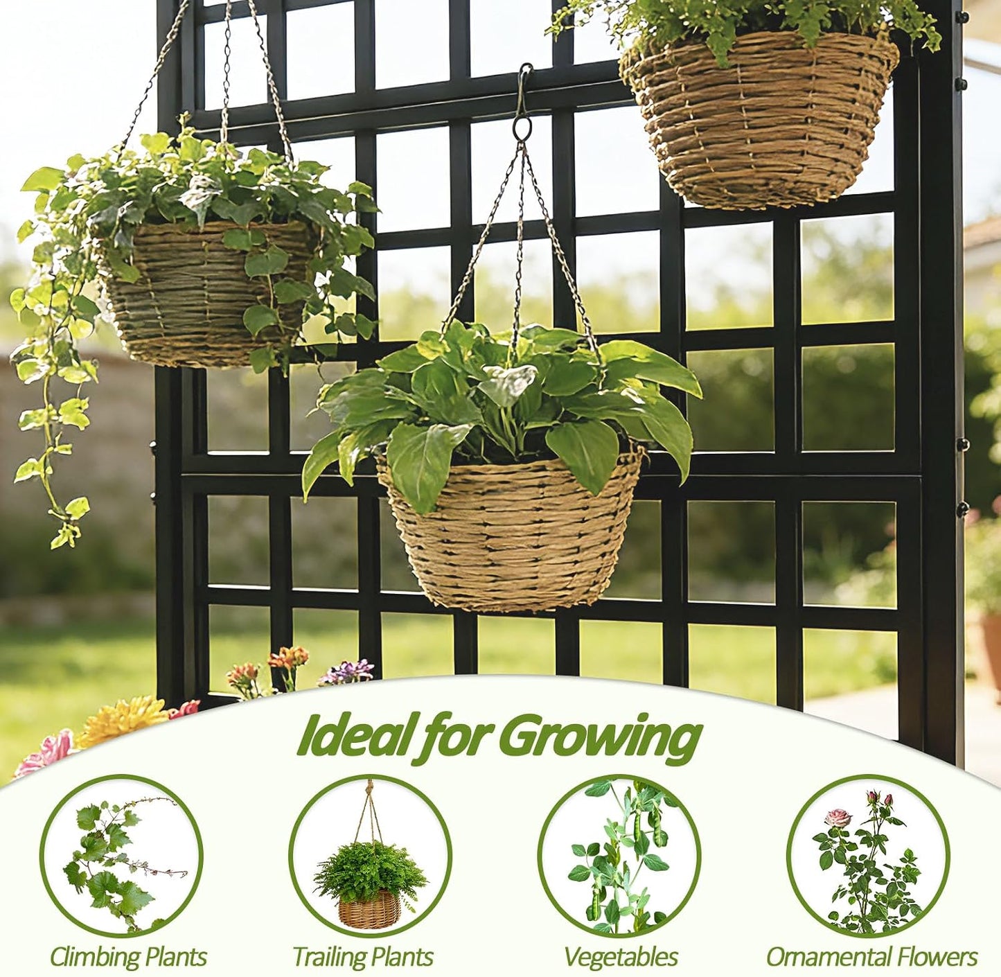 Garden Arch Trellis for Climbing Plants Outdoor - Height: 94.5", Length: 55", Sturdy Metal Garden Arbor with Rust-Proof Coating, Garden Arch for Wedding Decorations and Balloon Arch Stand