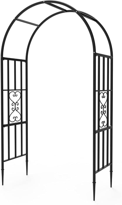 Garden Arch Trellis for Climbing Plants Outdoor - Height: 94.5", Length: 55", Sturdy Metal Garden Arbor with Rust-Proof Coating, Garden Arch for Wedding Decorations and Balloon Arch Stand