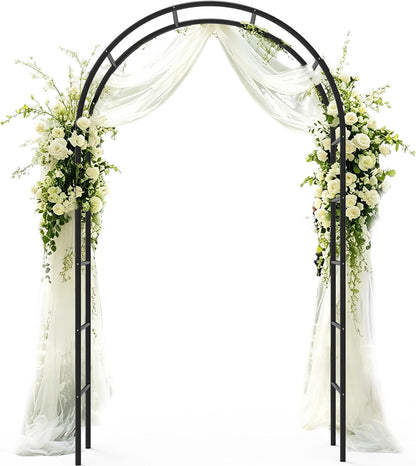 Garden Arch Trellis for Climbing Plants Outdoor - Height: 94.5", Length: 55", Sturdy Metal Garden Arbor with Rust-Proof Coating, Garden Arch for Wedding Decorations and Balloon Arch Stand