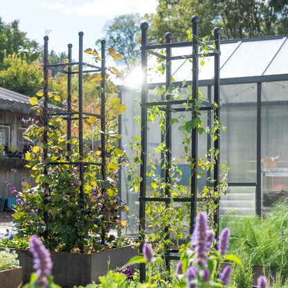 Essex Square Obelisk, 7 Feet Tall Large Steel Tower Trellis for Garden | Perfect for Climbing Plants & Vining Flowers - Black