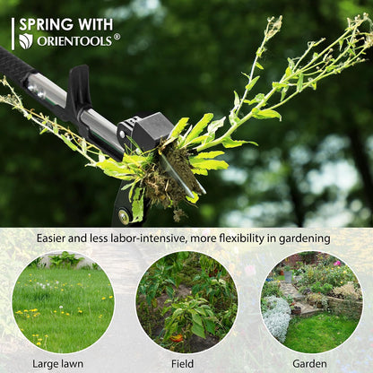 Weed Puller, Stand Up Weed Puller, 32 to 41 inch Long Handle, Upgrade Detachable Telescopic Handle Garden Weeding Tool with 4 Claws for Labor Saving Dandelions Remover Tool