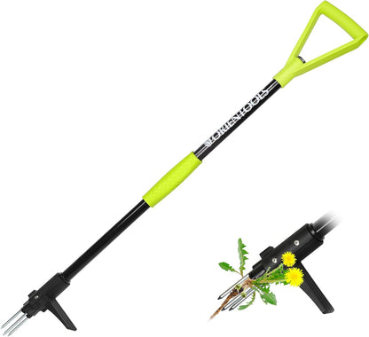 Weed Puller, Stand Up Weed Puller, 32 to 41 inch Long Handle, Upgrade Detachable Telescopic Handle Garden Weeding Tool with 4 Claws for Labor Saving Dandelions Remover Tool
