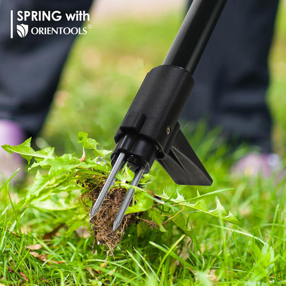 Weed Puller, Stand Up Weed Puller, 32 to 41 inch Long Handle, Upgrade Detachable Telescopic Handle Garden Weeding Tool with 4 Claws for Labor Saving Dandelions Remover Tool