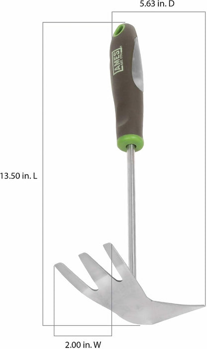 2445200 Stainless Steel Hand Cultivator with Ergo Gel Grip, 11-Inch