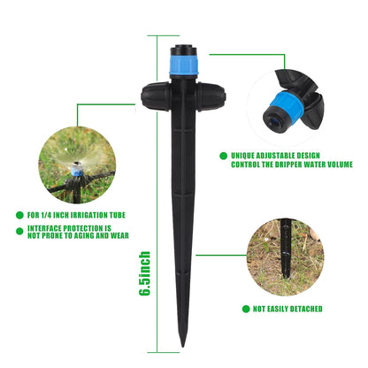 25 Pcs Drip Irrigation Fan Emitter for 1/4" Irrigation Tubing