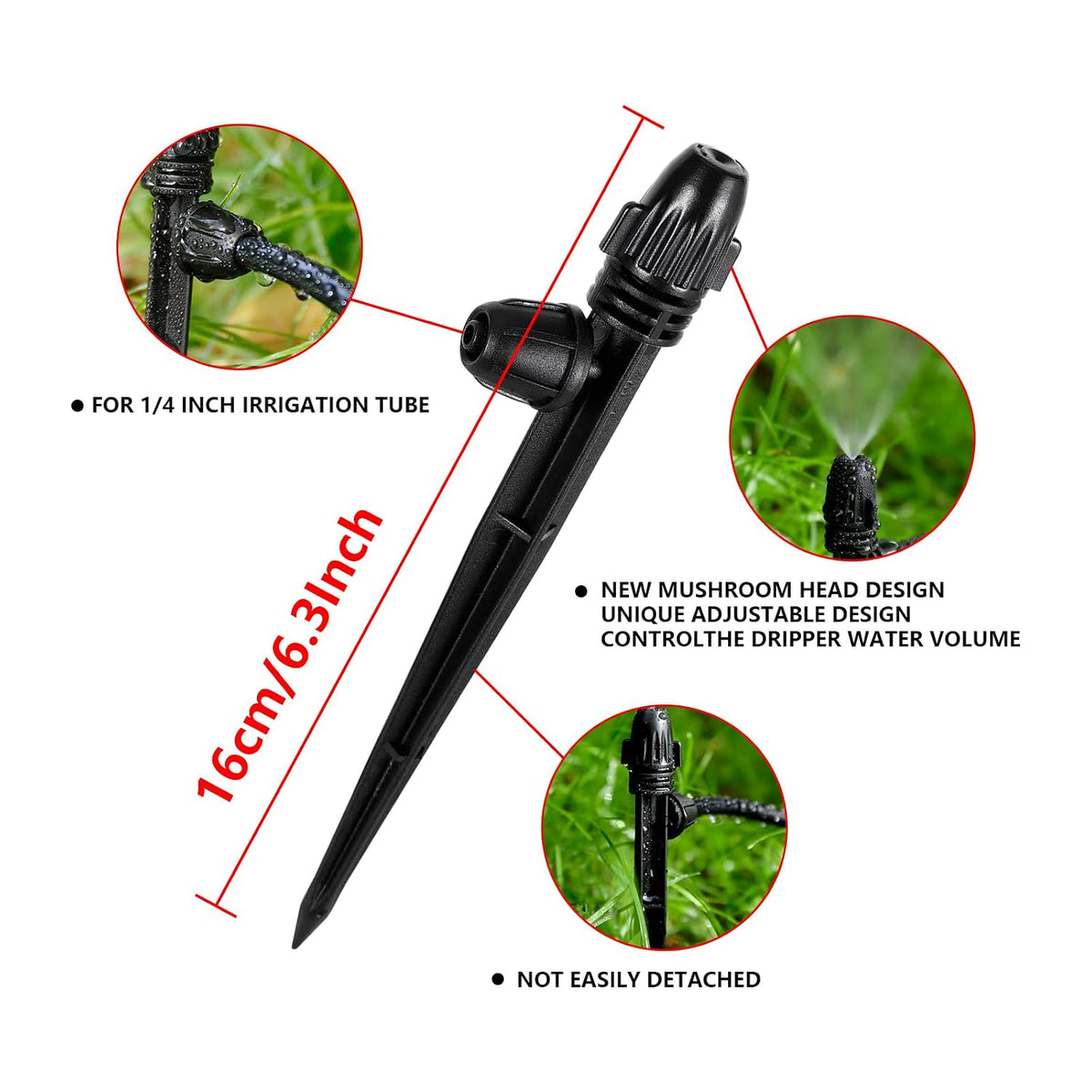 25 Pcs Drip Irrigation Fan Emitter for 1/4" Irrigation Tubing