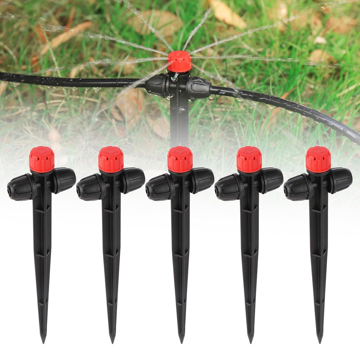 25 Pcs Drip Irrigation Fan Emitter for 1/4" Irrigation Tubing