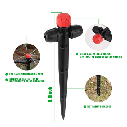 25 Pcs Drip Irrigation Fan Emitter for 1/4" Irrigation Tubing