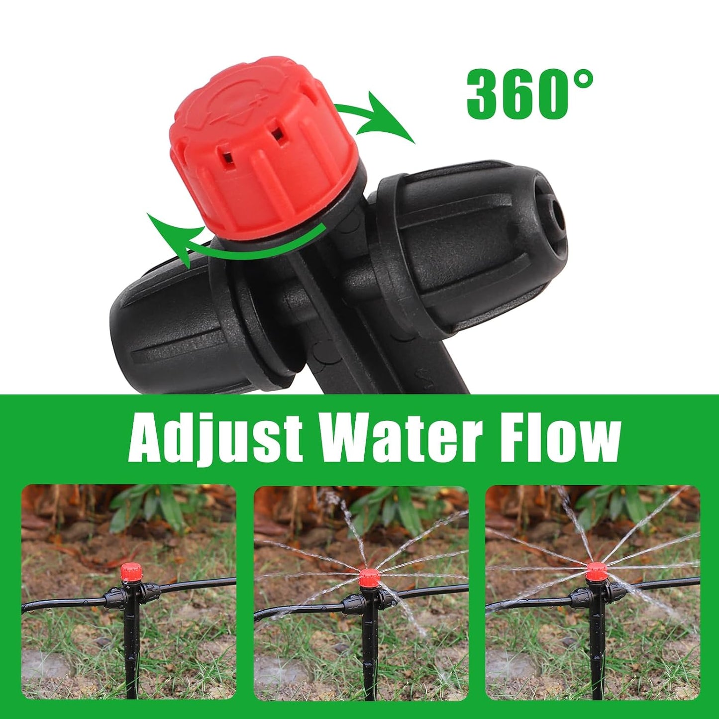25 Pcs Drip Irrigation Fan Emitter for 1/4" Irrigation Tubing