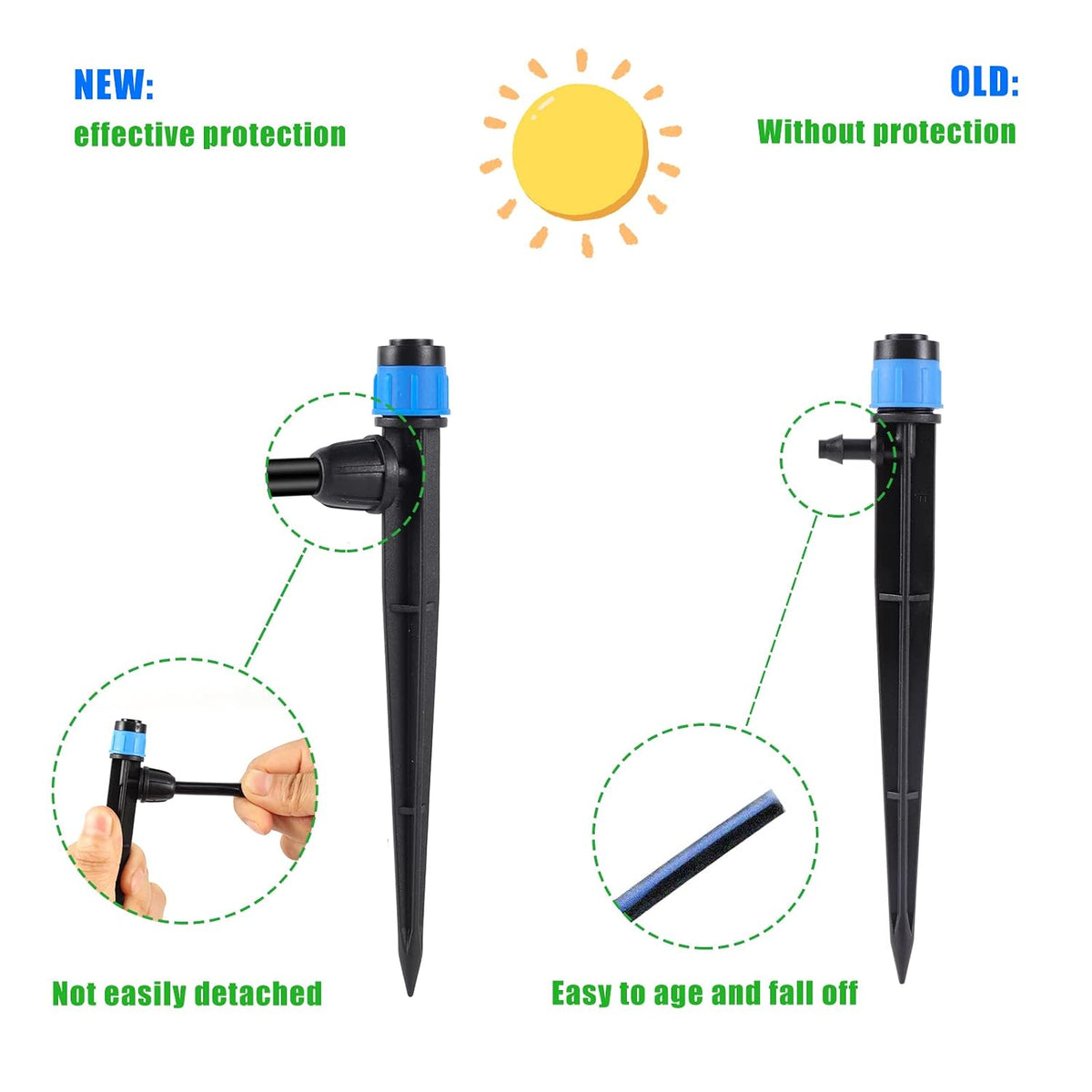25 Pcs Drip Irrigation Fan Emitter for 1/4" Irrigation Tubing