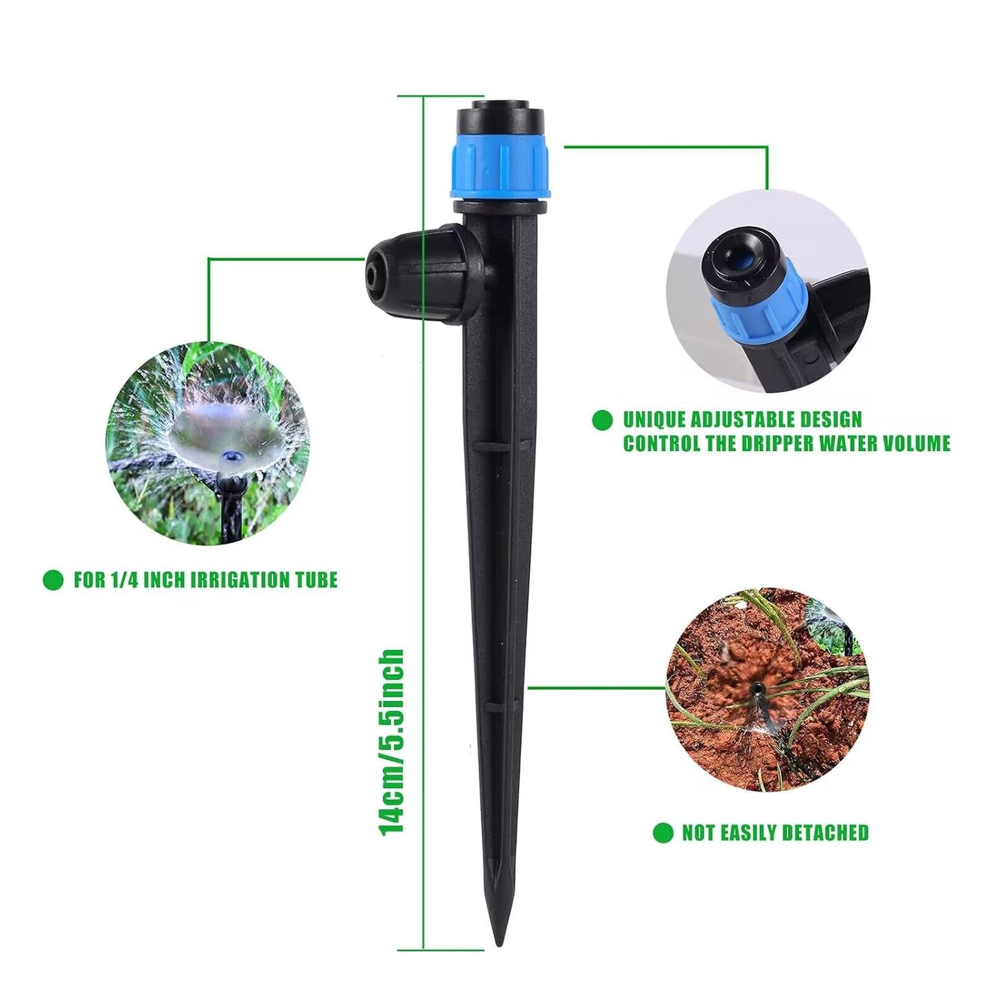 25 Pcs Drip Irrigation Fan Emitter for 1/4" Irrigation Tubing