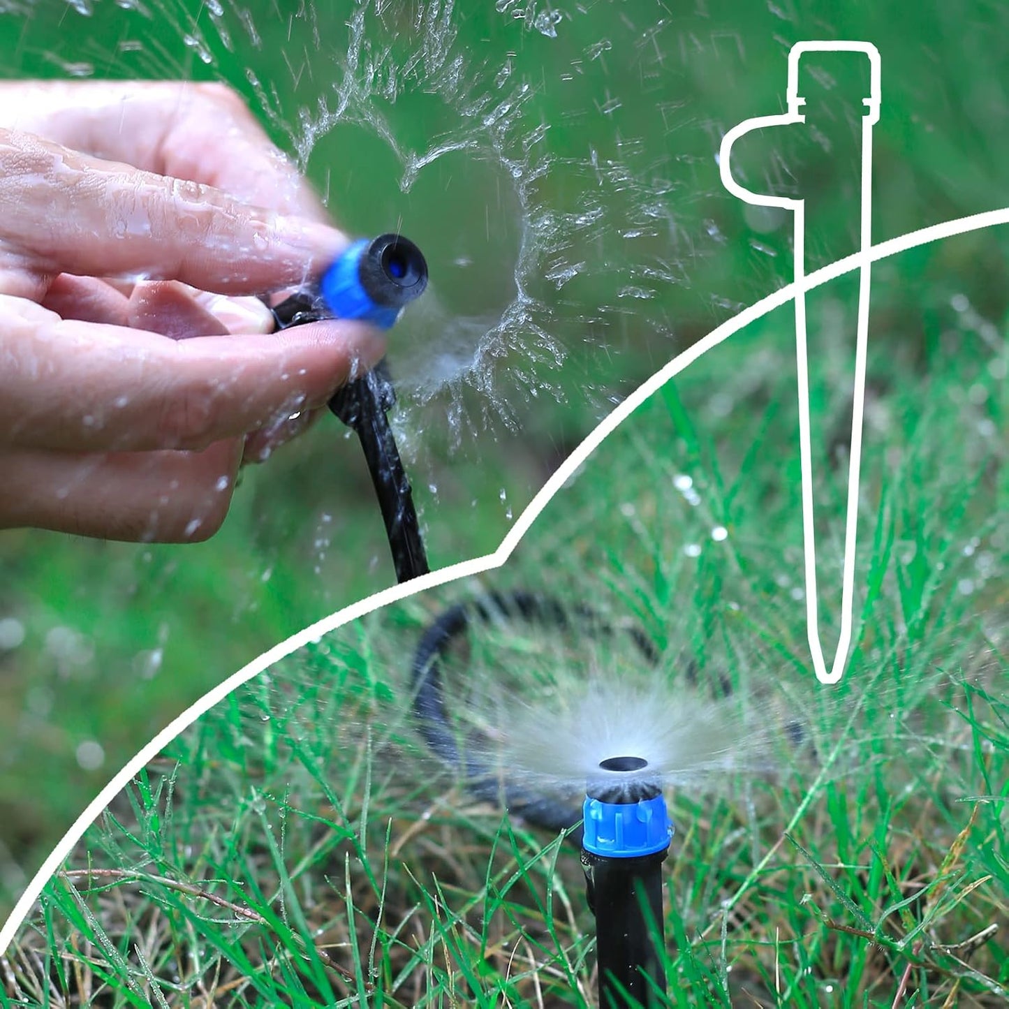 25 Pcs Drip Irrigation Fan Emitter for 1/4" Irrigation Tubing