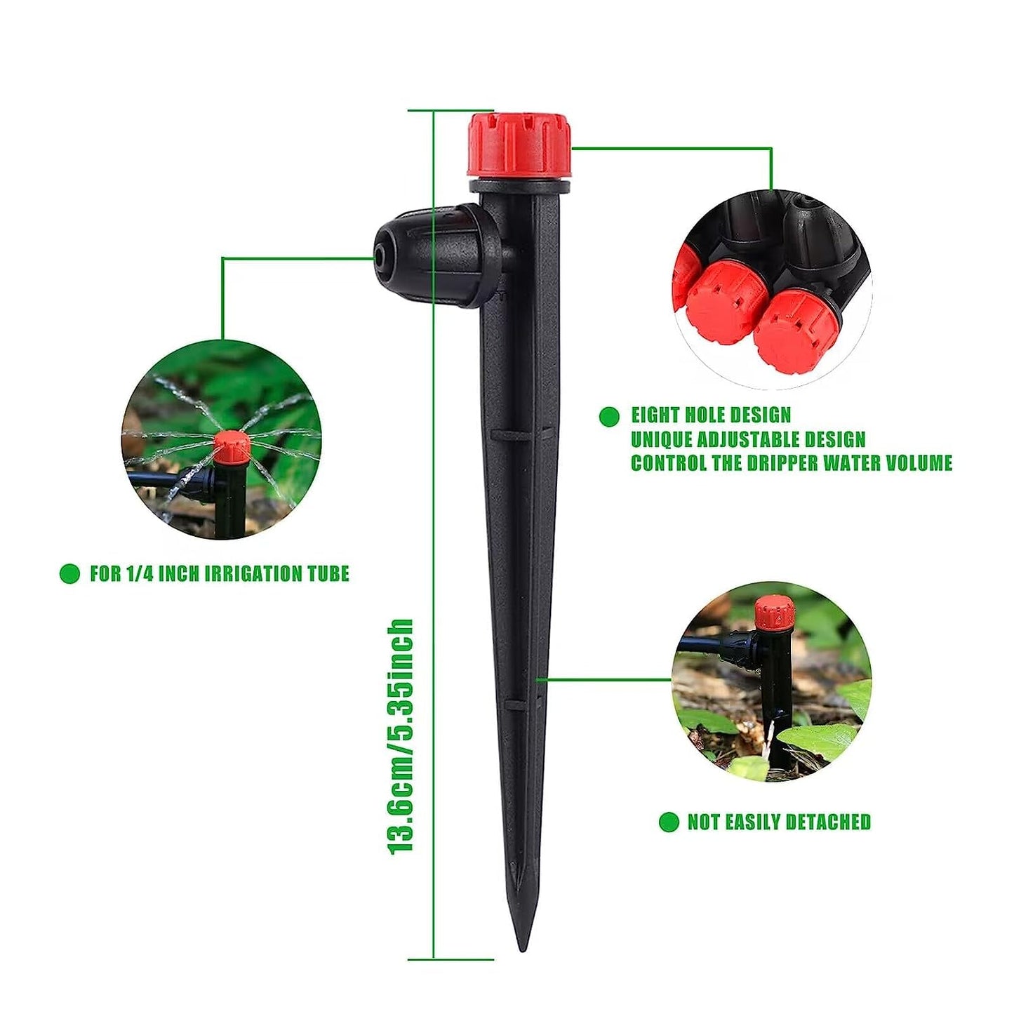 25 Pcs Drip Irrigation Fan Emitter for 1/4" Irrigation Tubing