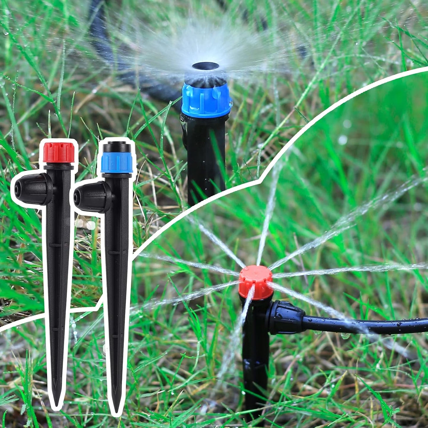 25 Pcs Drip Irrigation Fan Emitter for 1/4" Irrigation Tubing