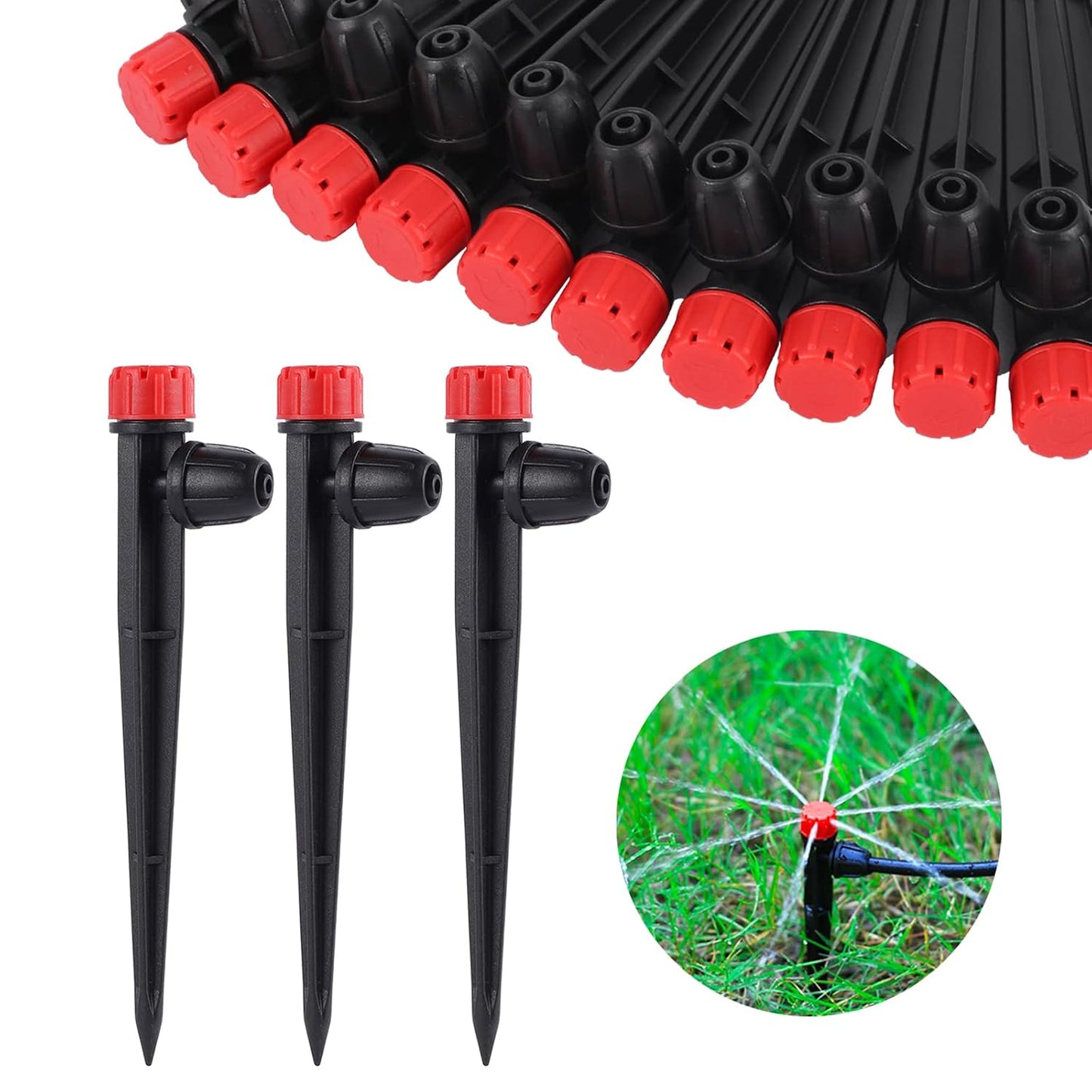 25 Pcs Drip Irrigation Fan Emitter for 1/4" Irrigation Tubing