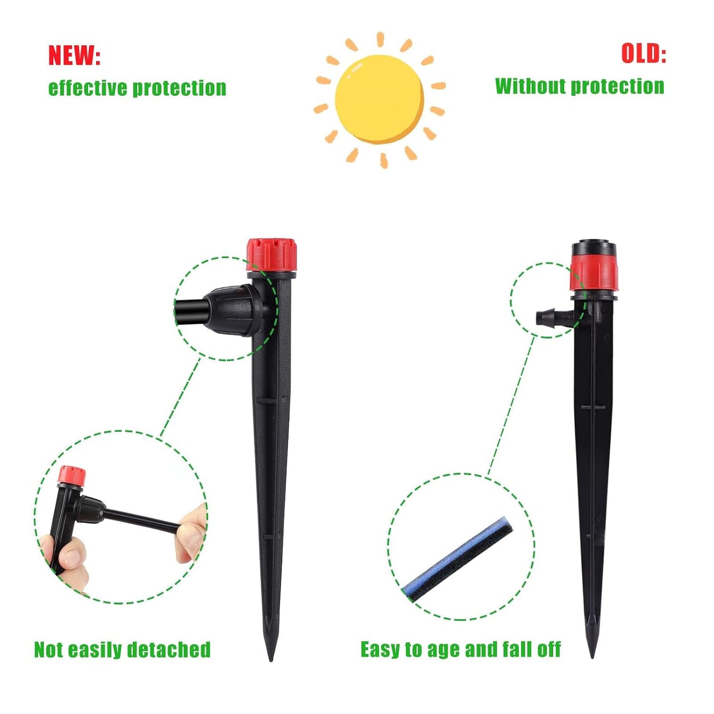 25 Pcs Drip Irrigation Fan Emitter for 1/4" Irrigation Tubing