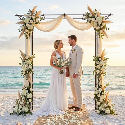Garden Arbor, Arch Archway for Wedding Ceremony Party, Steel Garden Trellis for Plant Climbing, Christmas Decorations Pergola for Backyard, Lawn, for Hallowmas (Black)