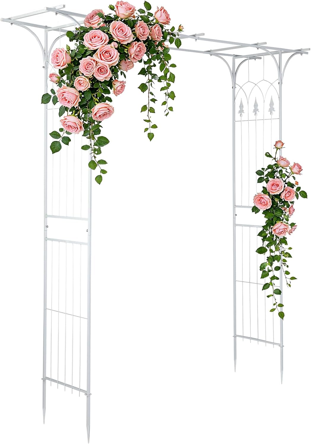 Garden Arbor, Arch Archway for Wedding Ceremony Party, Steel Garden Trellis for Plant Climbing, Christmas Decorations Pergola for Backyard, Lawn, for Hallowmas (Black)
