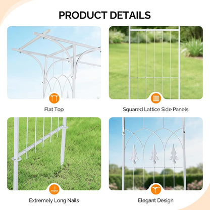 Garden Arbor, Arch Archway for Wedding Ceremony Party, Steel Garden Trellis for Plant Climbing, Christmas Decorations Pergola for Backyard, Lawn, for Hallowmas (Black)