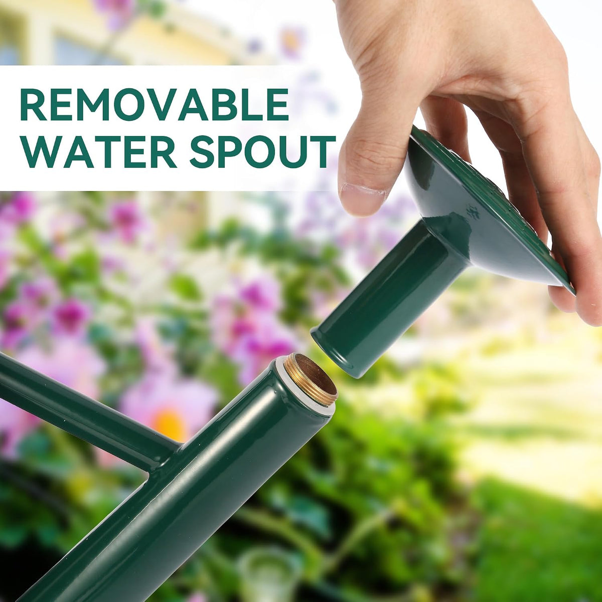 Galvanized Watering Can for Outdoor Indoor Plants, 1 Gallon Decorative Countryside Style Water Can with Removable Spout, Perfect Metal Watering Can for Indoor Plants and Garden Flower