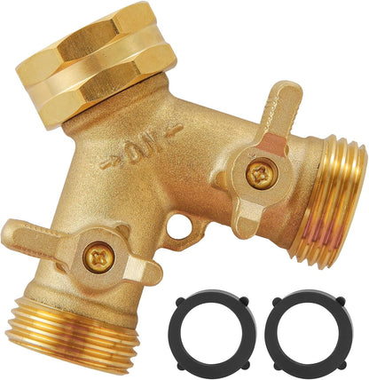 Garden Hose Splitter 2 Way Heavy Duty, Outdoor Faucet Splitter