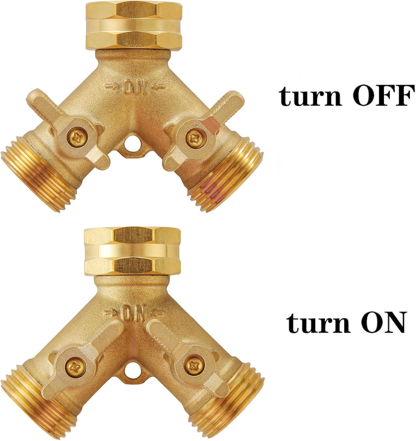 Garden Hose Splitter 2 Way Heavy Duty, Outdoor Faucet Splitter
