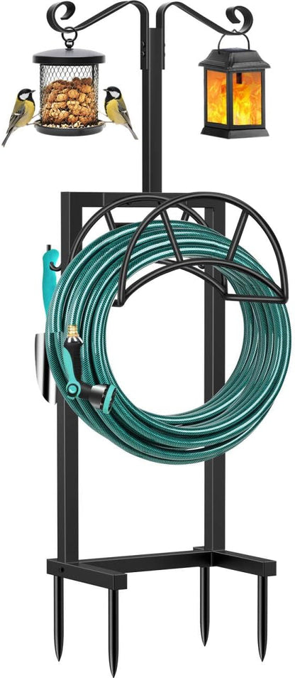 Garden Hose Holder, 4 Spikes Heavy Duty Hose Stand for 160FT Hose