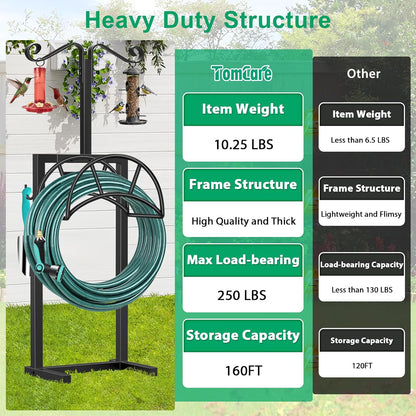 Garden Hose Holder, 4 Spikes Heavy Duty Hose Stand for 160FT Hose