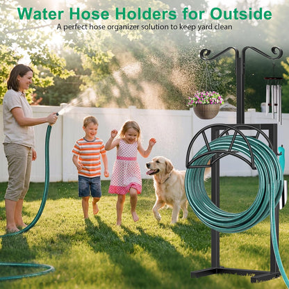 Garden Hose Holder, 4 Spikes Heavy Duty Hose Stand for 160FT Hose