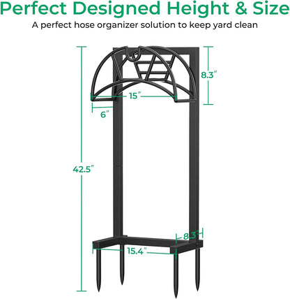 Garden Hose Holder, 4 Spikes Heavy Duty Hose Stand for 160FT Hose