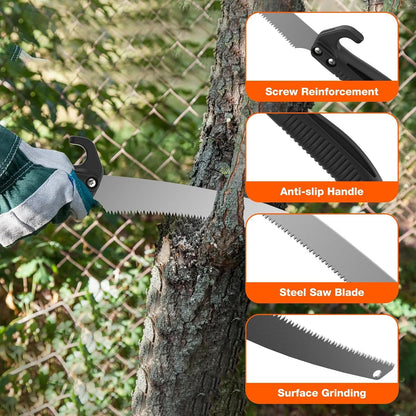 26FT Reach Pole Saws for Tree Trimming, Pole Saw with 5-20FT Telescoping Extension Pole, Pruning Saw with 19" 3X Detachable Saw, Non-Slip Handle, Tree Trimmer for Garden Palms Shrubs