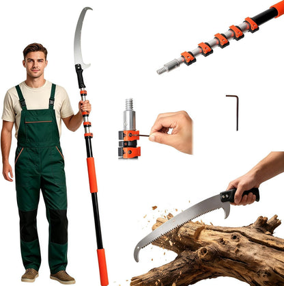 26FT Reach Pole Saws for Tree Trimming, Pole Saw with 5-20FT Telescoping Extension Pole, Pruning Saw with 19" 3X Detachable Saw, Non-Slip Handle, Tree Trimmer for Garden Palms Shrubs
