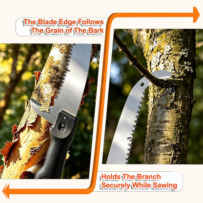 26FT Reach Pole Saws for Tree Trimming, Pole Saw with 5-20FT Telescoping Extension Pole, Pruning Saw with 19" 3X Detachable Saw, Non-Slip Handle, Tree Trimmer for Garden Palms Shrubs
