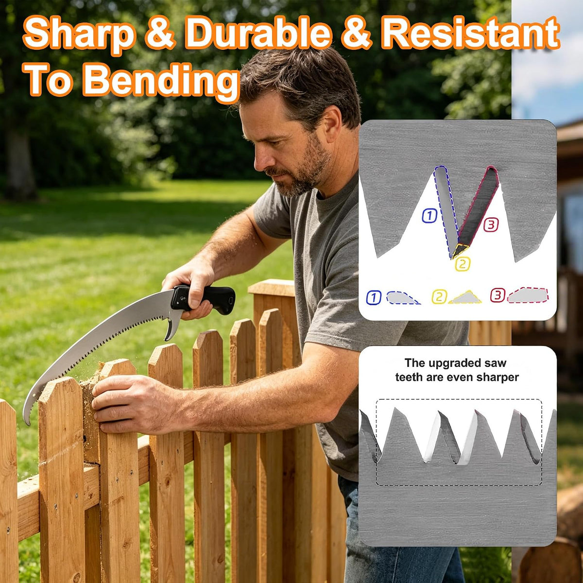 26FT Reach Pole Saws for Tree Trimming, Pole Saw with 5-20FT Telescoping Extension Pole, Pruning Saw with 19" 3X Detachable Saw, Non-Slip Handle, Tree Trimmer for Garden Palms Shrubs