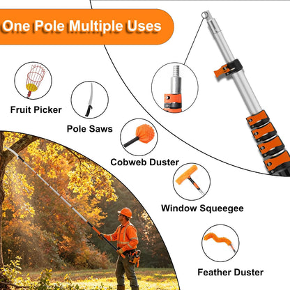 26FT Reach Pole Saws for Tree Trimming, Pole Saw with 5-20FT Telescoping Extension Pole, Pruning Saw with 19" 3X Detachable Saw, Non-Slip Handle, Tree Trimmer for Garden Palms Shrubs
