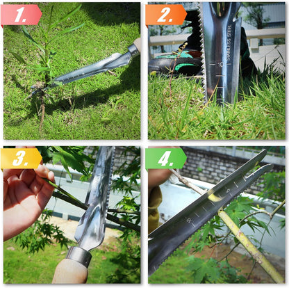 Manual Hand Weeder - Multi Use Gardening Trowels for Easy Weed Puller, Digging, Cutting, Gauging, Transplanting, Rust-Proof and Anti-Scratch Garden Hand Shovel Weed Tool for Yard Lawn and Farm
