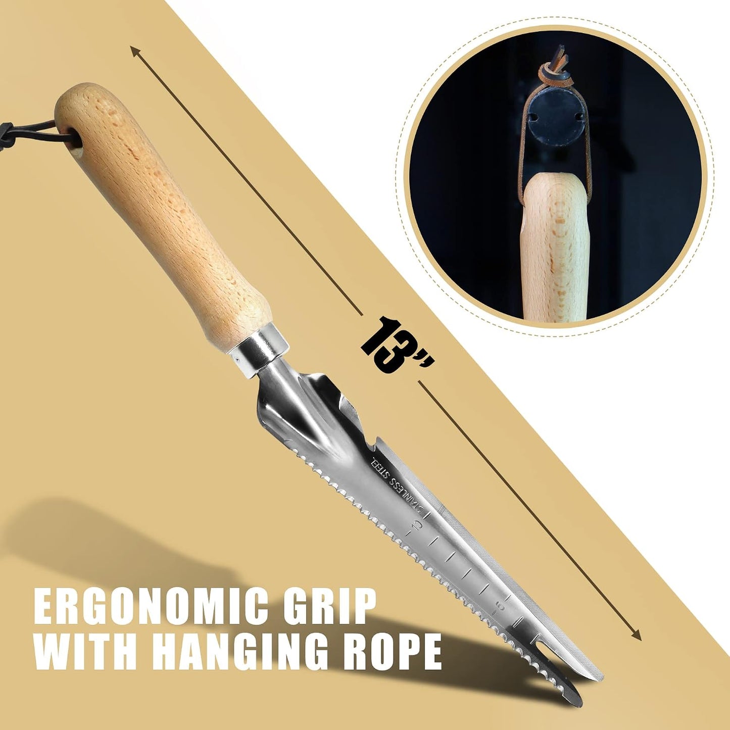 Manual Hand Weeder - Multi Use Gardening Trowels for Easy Weed Puller, Digging, Cutting, Gauging, Transplanting, Rust-Proof and Anti-Scratch Garden Hand Shovel Weed Tool for Yard Lawn and Farm
