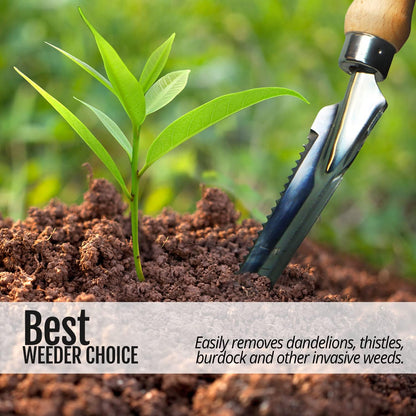 Manual Hand Weeder - Multi Use Gardening Trowels for Easy Weed Puller, Digging, Cutting, Gauging, Transplanting, Rust-Proof and Anti-Scratch Garden Hand Shovel Weed Tool for Yard Lawn and Farm