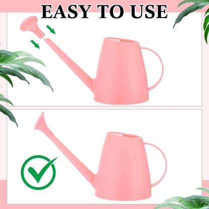 1/2 Gallon Long Spout Watering Can Set for Indoor & Outdoor Plants – Includes Spray Bottle, Squeeze Bottle, Watering Globes & Soil Moisture Meter for Garden & House Plants(Pink)