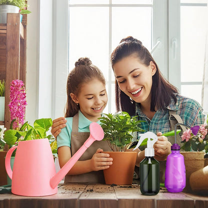 1/2 Gallon Long Spout Watering Can Set for Indoor & Outdoor Plants – Includes Spray Bottle, Squeeze Bottle, Watering Globes & Soil Moisture Meter for Garden & House Plants(Pink)