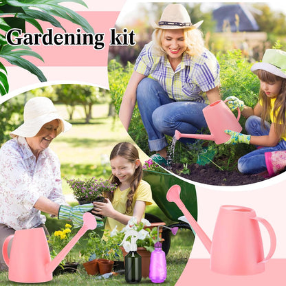 1/2 Gallon Long Spout Watering Can Set for Indoor & Outdoor Plants – Includes Spray Bottle, Squeeze Bottle, Watering Globes & Soil Moisture Meter for Garden & House Plants(Pink)