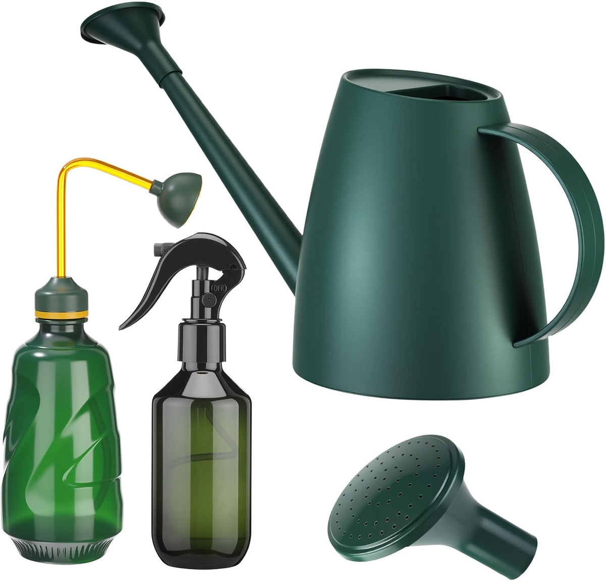 1/2 Gallon Long Spout Watering Can Set for Indoor & Outdoor Plants – Includes Spray Bottle, Squeeze Bottle, Watering Globes & Soil Moisture Meter for Garden & House Plants(Pink)