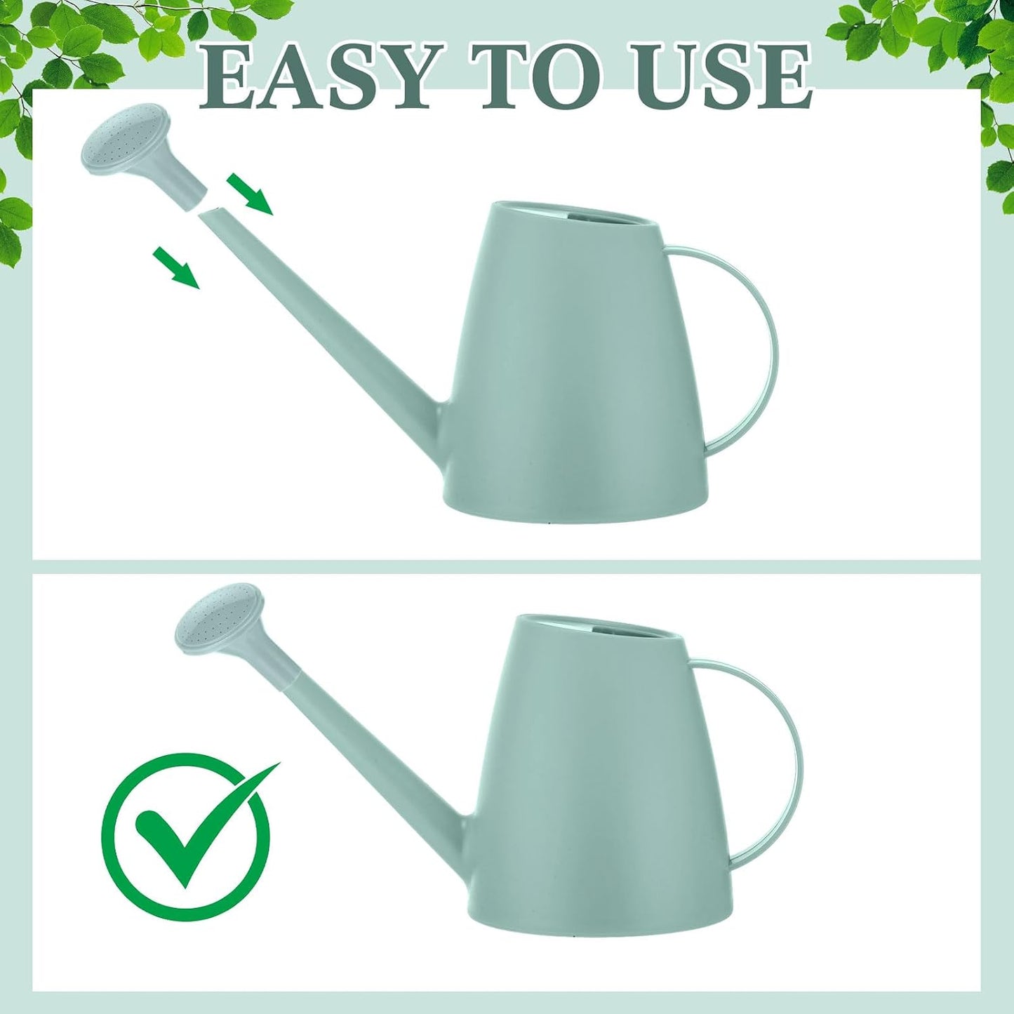 1/2 Gallon Long Spout Watering Can Set for Indoor & Outdoor Plants – Includes Spray Bottle, Squeeze Bottle, Watering Globes & Soil Moisture Meter for Garden & House Plants(Pink)