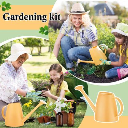1/2 Gallon Long Spout Watering Can Set for Indoor & Outdoor Plants – Includes Spray Bottle, Squeeze Bottle, Watering Globes & Soil Moisture Meter for Garden & House Plants(Pink)