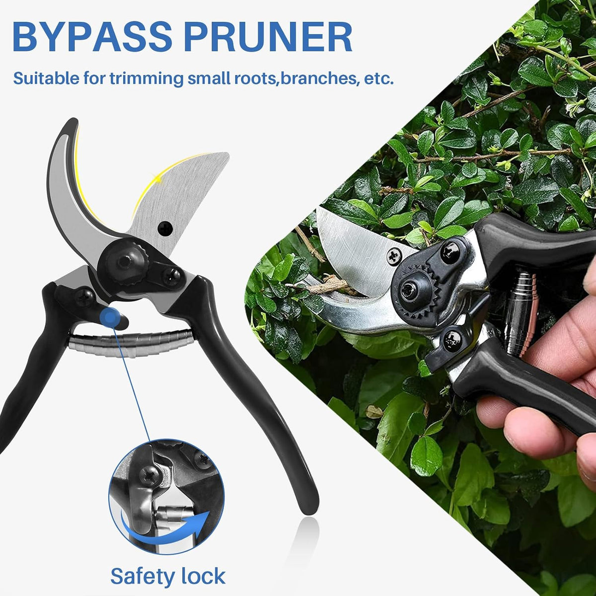 3PCS Garden Tool Set with Lopper, Hedge Shears and Bypass Pruner, Heavy Duty Tree & Shrub Care Kit, Tree Trimmer Gardening Tools for Indoor & Outdoor Gardening