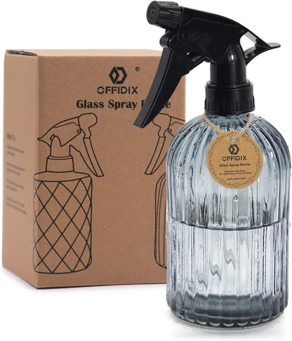 Glass Spray Bottle,Plant Mister, 0.35L/11.8oz Pressure Watering Can with Adjustable Nozzle Watering Handheld Bottles for Garden Plants Cleaning Solutions(Gray