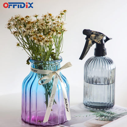 Glass Spray Bottle,Plant Mister, 0.35L/11.8oz Pressure Watering Can with Adjustable Nozzle Watering Handheld Bottles for Garden Plants Cleaning Solutions(Gray