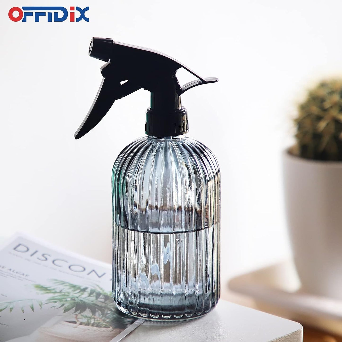 Glass Spray Bottle,Plant Mister, 0.35L/11.8oz Pressure Watering Can with Adjustable Nozzle Watering Handheld Bottles for Garden Plants Cleaning Solutions(Gray