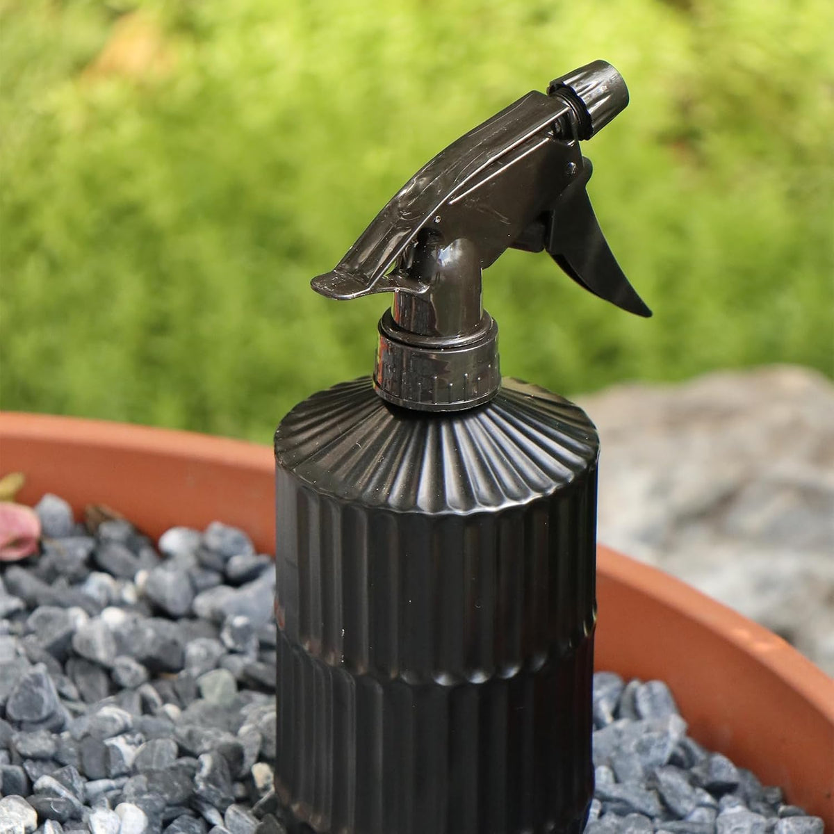 Glass Spray Bottle,Plant Mister, 0.35L/11.8oz Pressure Watering Can with Adjustable Nozzle Watering Handheld Bottles for Garden Plants Cleaning Solutions(Gray